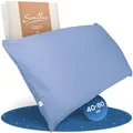 Produktbild: Samthus Kopfkissenbezug 40x80 Baumwolle Satin - Oeko-Tex Made In Green - Himmlisch weicher Schlaf mit atmungsaktivem Kissenbezug - 1x Kissenhülle - Hellblau