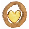 Produktbild: Dekoherz, Gold, Holz, Metall, Mangoholz, Herz, 28x29x5 cm, zum Stellen, Dekoration, Skulpturen & Dekoobjekte, Dekoobjekte
