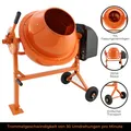 Produktbild: Betonmischer Mörtelmischer Betonmischmaschine Mischmaschine Mischer 70L 250W