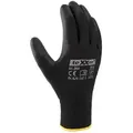 Produktbild: 12 Paar teXXor® Polyester-Strickhandschuhe POLYURETHAN BESCHICHTET, Arbeitshandschuhe, schwarz - Größe 9 (L)