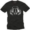Produktbild: MAKAYA T-Shirt Herren mit Auto Print - 1968er Oldtimer Retro Vintage US Muscle Car mit Print S