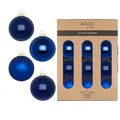 Produktbild: Weihnachtskugeln Glas 8cm 12 Stück - matt & glänzend - Christbaumkugeln Weihnachtsbaumkugeln für Weihnachten - Christbaumschmuck & Weihnachtsbaumschmuck - Royal Blue