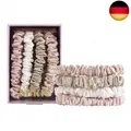 Produktbild: SILKIE 4er-Set 100% reine Maulbeerseide, neutrale, rosa, dünne Haargummis mit