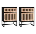 Produktbild: vidaXL Nachttisch Nachttische 2 Stk. Schwarz 40x30x55,5 cm Holzwerkstoff & Eisen (2-St)