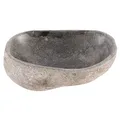Produktbild: wohnfreuden Naturflussstein Schale grau rund 20 cm - Steinobstschale innen poliert Dekoration Steinschale