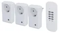 Produktbild: Funkfernschalter-Set 3+1 weiß 3x Funk-Zwischenstecker 1x Fernbedienung