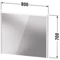 Produktbild: Duravit D-Code Spiegel, LED-Lichtfeld oben, 800x700mm, externer Lichtschalter notwendig, 6 W, DC7077049490000 - Grau