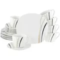 Produktbild: Creatable Kaffeeservice Square City Line, Weiß, Keramik, 18-teilig, Streifen, 200 ml,200 ml, lebensmittelecht, stapelbar, Essen & Trinken, Geschirr, Geschirr-Sets, Kaffeeservice