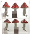Produktbild: Kaemingk Christbaumschmuck Baumschmuck Pilz knubbelige Pilzkappe 3er Set Glaspilz mit Clip