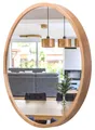 Produktbild: STOLARNIA PIKA Wandspiegel mit Holzrahmen (57 cm) - Spiegel Rund Holz Eiche - Runder Badspiegel für Badezimmer, Flur, Wohnzimmer, Schlafzimmer 60 cm