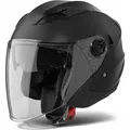 Produktbild: VINZ Calobra Jethelm mit Sonnenblende und Visier | Roller Helm Motorradhelm | ECE 22.06 | in Gr. XS-XXL - Mattschwarz | M (57 - 58 cm) - Schwarz