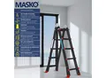 Produktbild: MASKO Aluminium 6in1 Mehrzweckleiter – 20 Sprossen - 520 cm 150 Kg, ausziehbar, Rutschfest, Multifunktional, Gelenkleiter, Anlegeleiter, Klappleiter, beidseitige Steh- und Treppenleiter