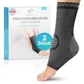 Produktbild: Health Press® Sprunggelenkbandage – Professionelle Stützstrümpfe – Entlastung & Stabilisierung des Sprunggelenks – 2x Fußbandage, Gr. M – Medizinprodukt – Stützende Knöchelbandage – Kompressionssocken