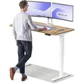 Produktbild: Desktronic HomePro Elektrisch höhenverstellbarer Schreibtisch 140x70cm Massive Eiche/Weißmit Memory-Funktion, Anti-Kollisions Technologie, USB-A ... - Weiß