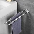Produktbild: JS Handtuchhalter Edelstahl Gebürstet Bad Handtuchstange Zweiarmig Wandmontage