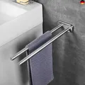 Produktbild: JS Handtuchhalter Edelstahl Gebürstet Bad Handtuchstange Zweiarmig Wandmontage