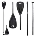 Produktbild: F2 SUP Paddel Kajak Alu/Carbon 4 teilig Schwarz Stand up Paddling Kayak Paddle
