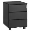 Produktbild: Rollcontainer Metall, Mobiler Aktenschrank Büroschrank mit 3 Schubladen SK024sz