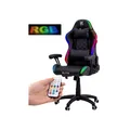 Produktbild: ELITE Gaming-Stuhl für Kinder PULSE, ergonomisch, bis 120kg, verstellbare Höhe, Wippmechanik, Kissen (Schwarz/Weiß RGB)