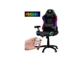 Produktbild: ELITE Gaming-Stuhl für Kinder PULSE, ergonomisch, bis 120kg, verstellbare Höhe, Wippmechanik, Kissen (Schwarz/Weiß RGB)