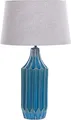 Produktbild: BELIANI Tischlampe Blau Keramik 56 cm mit grauem Schirm langes Kabel mit Schalter Wohnzimmer Medernes Design