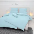 Produktbild: Janine Mako-Soft-Seersucker Bettwäsche Piano 155x200 cm + 80x80 cm | kristallblau - blau