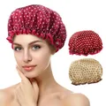 Produktbild: Duschhaube, 2 Stück Wasserdichte Duschhauben, Shower Cap, Duschhaube für Damen, Haarhaube für Die Nacht, mit Elastischem Band, Wiederverwendbare Dusche Kappen für Mädchen Frauen (G)