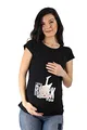 Produktbild: I Will Rock You - Lustige witzige süße Umstandsmode mit Motiv Umstandsshirt für die Schwangerschaft T-Shirt Schwangerschaftsshirt, Kurzarm (Schwarz, Small)