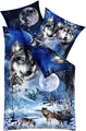 Produktbild: Kaeppel Mako Satin 135x200cm Digitaldruck Bettwäsche 2 tlg. Wolf Urwald Federn Abstrakt Baumwolle, Farbe:Wolf