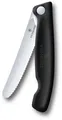 Produktbild: Victorinox Faltbares Gemüsemesser Wellenschliff - schwarz - Größe 11 cm