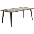 Produktbild: Dehner Gartentisch Lissabon, bis zu 6 Sitzplätze, 178.5 x 74 x 88.5 cm, Aluminium pulverbeschichtet / Keramik, dunkelgrau / bunt - Bunt