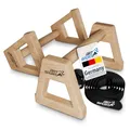 Produktbild: ArtSport Liegestützgriffe aus Holz XXL - Calisthenics, Parallettes, Liegestütz Barren, Indoor & Outdoor, ergonomische Handstand Griffe