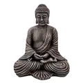 Produktbild: gartendekoparadies.de Buddha Statue in antiker Farbgebung, Steinfigur, H. 42 cm, 19 kg, Mehrfarbig, frostsicher aus Steinguss für Außenbereich