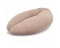 Produktbild: HOBEA-Germany Stillkissen Lagerungskissen Schwangerschaftskissen Musselin taupe, BIO-Baumwolle - XXL 190cm - Babynest mit Holzknopf - komplett waschbar