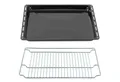 Produktbild: ICQN Backblech 465 x 370 x 30 mm, Emaille, (Set mit Backofenrost, 2-St), Passend für Bosch, Neff, Constructa, Beko, Samsung, Teka