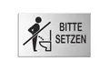 Produktbild: Schild Bitte setzen Türschild 60x100 mm Aluminiumschild Edelstahloptik Nr.446...
