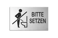 Produktbild: Schild Bitte setzen Nicht im Stehen pinkeln 6x10 cm  selbstklebend