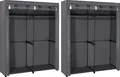 Produktbild: SONGMICS Kleiderschrank, 2er Set, Garderobe mit 2 Kleiderstangen, Aufbewahrung von Kleidung, Stoffschrank, Kleiderständer, faltbar, Ankleidezimmer, Schlafzimmer, 140 x 43 x 174 cm, grau LBD018G02