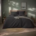 Produktbild: Estella Mako-Satin Uni Bettwäsche Valetta Kissenbezug einzeln 40x40 cm | anthrazit - grau