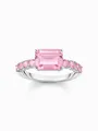 Produktbild: Thomas Sabo TR2451-051-9-54 Silberner Solitärring mit pinkfarbenen Steinen Damen
