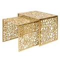 Produktbild: Riess Ambiente Handgearbeiteter Couchtisch Abstract 50cm 2er Set Gold im Gap Design Wohnzimmertisch Tisch Sofatisch Satztische Tischset