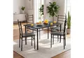 Produktbild: Casaria Essgruppe Leo, (5-tlg), mit 4 Stühlen Holz 5-tlg Set Metall 110x70cm Modern Esszimmer Küche