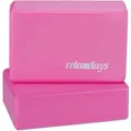 Produktbild: Yogablock Im 2er Set, Yoga-klötze Für Yoga-übungen, Hartschaum, Rutschfest, Yoga-würfel Hbt 8x23x15 Cm, Pink - Relaxdays