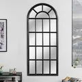 Produktbild: Design Wandspiegel CASTILLO 140cm schwarz Landhausstil Fenster Flur Spiegel