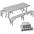 Produktbild: Tischdecke Tischtuch 3er Set, Elastisch Rechteckig Gartentischdecke Outdoor, Abwaschbar Abwischbar Wetterfest - Vounot