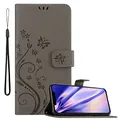 Produktbild: Cadorabo Hülle kompatibel mit Apple iPhone 13 Blumen Design aus Premium Kunst Leder Flip Klappbare Stoßfeste Magnetische [Standfunktion] [Kartenfächern] Cover Hülle für iPhone 13 Tasche in Grau