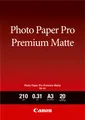 Produktbild: Canon Fotopapier PM-101 Premium matt - DIN A3, 20 Blatt (210 g/qm) für Tintenstrahldrucker, 2028049