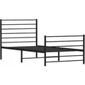 Produktbild: vidaXL Bettgestell mit Kopf- und Fußteil Metall Schwarz 100x190 cm 352331