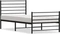 Produktbild: vidaXL Bettgestell mit Kopf- und Fußteil Metall Schwarz 100x190 cm