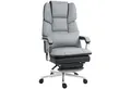Produktbild: HOMCOM Schreibtischstuhl Bürostuhl, Drehstuhl mit Wippfunktion, Fußstütze (Chefsessel, 1 St), bis 120 kg Belastbar, Grau